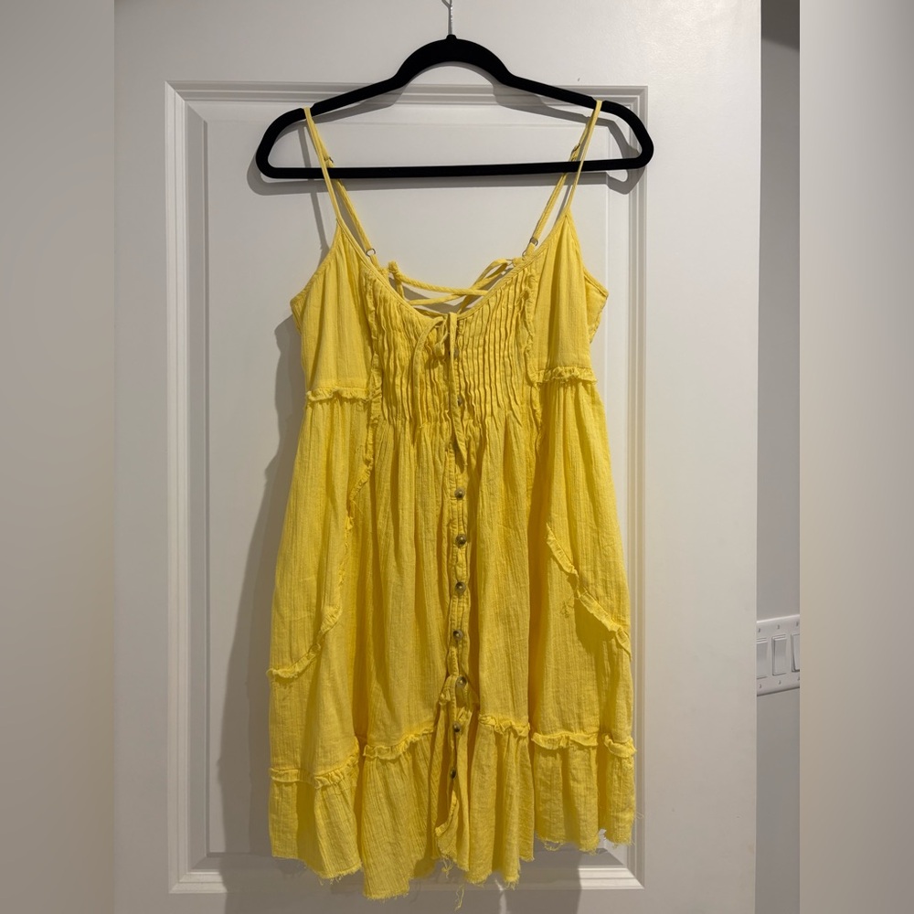 Anthropologie Yellow Button-Front Sundress
